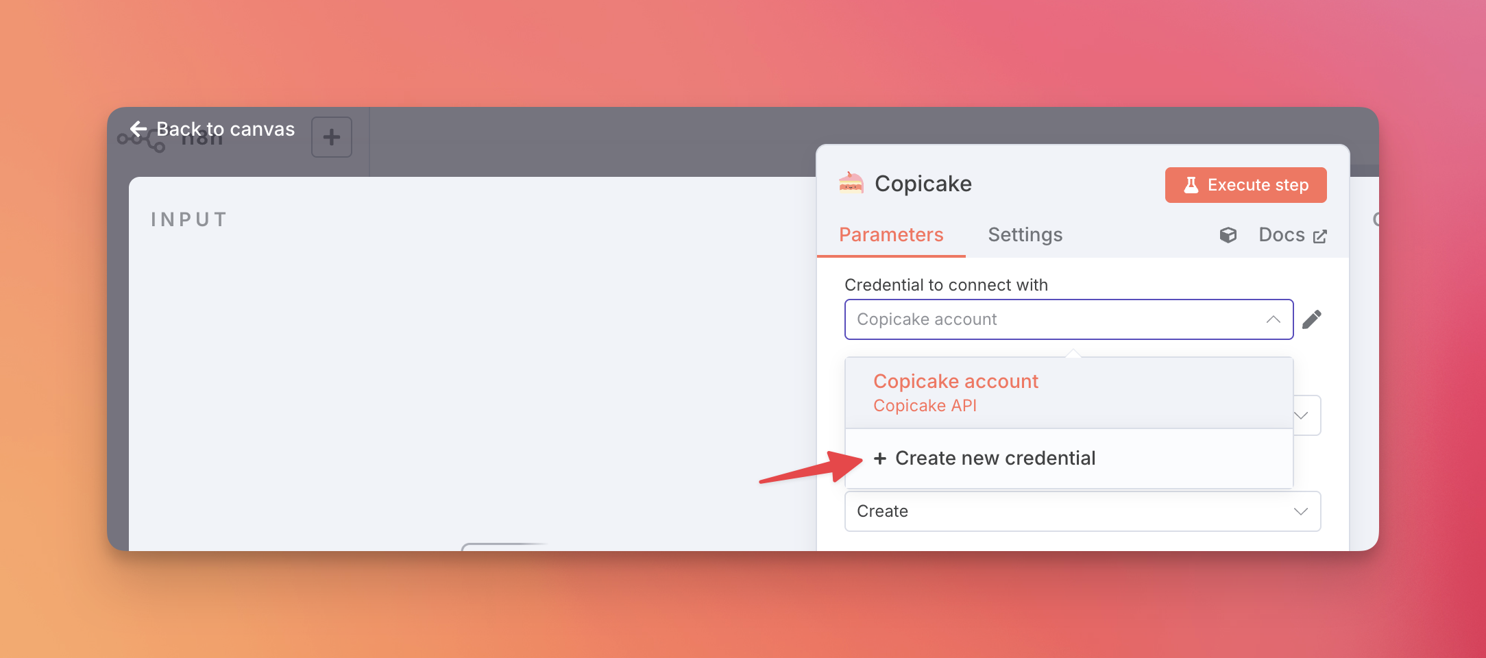 Create new credential
